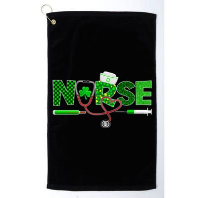 St Patricks Day Nurse Shamrock Nursing Irish Stethoscope Gift Platinum Collection Golf Towel