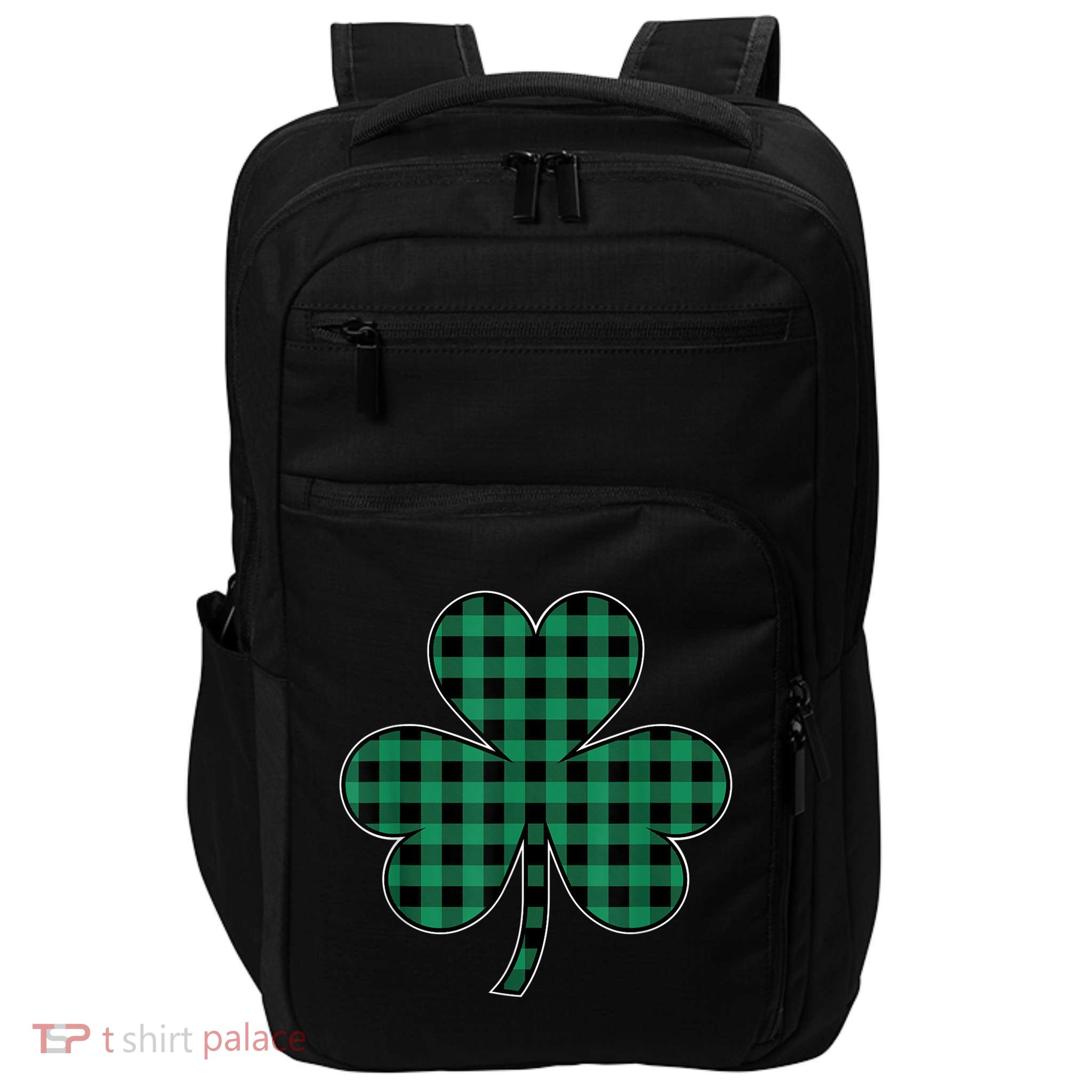 St Patricks Day Shirt Irish Wo  Plaid Graphic Shamrock Impact Tech Backpack