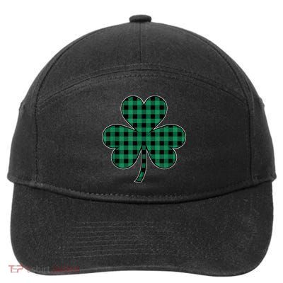 St Patricks Day Shirt Irish Wo  Plaid Graphic Shamrock 7-Panel Snapback Hat