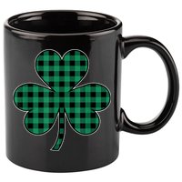 St Patricks Day Shirt Irish Wo  Plaid Graphic Shamrock 11oz C Handle Ceramic Mug