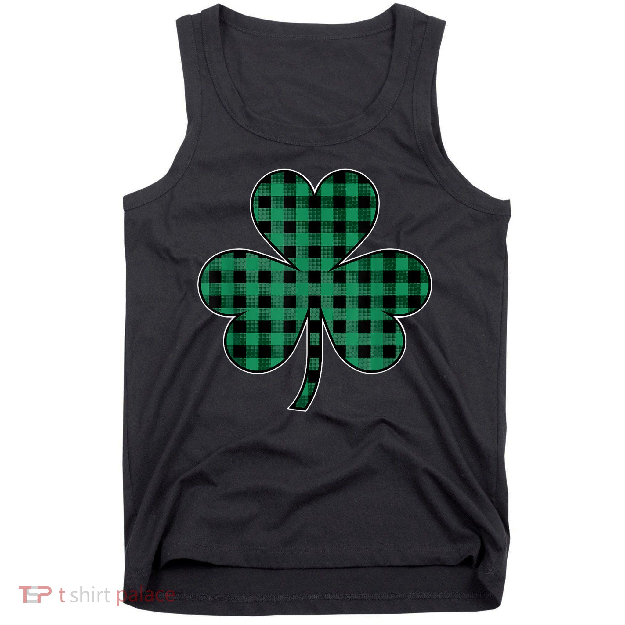 St Patricks Day Shirt Irish Wo  Plaid Graphic Shamrock Tank Top