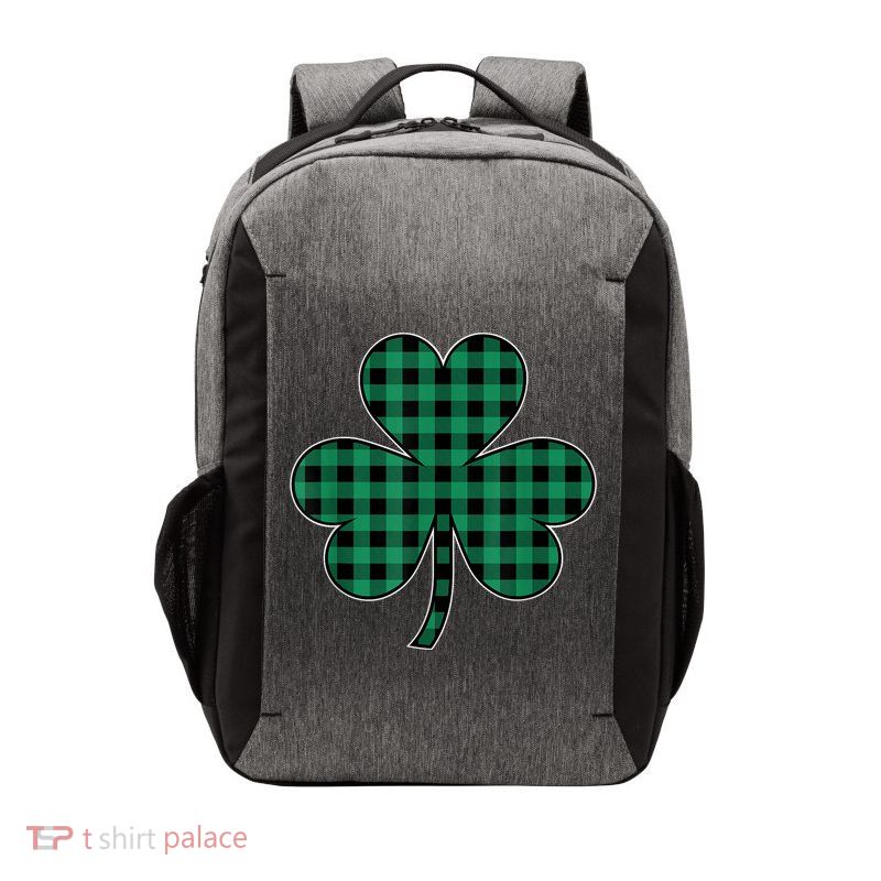 St Patricks Day Shirt Irish Wo  Plaid Graphic Shamrock Vector Backpack