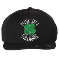 St Patricks Day Beer Drink Like A Gallagher Shamrocks Irish Gift Wool Snapback Cap