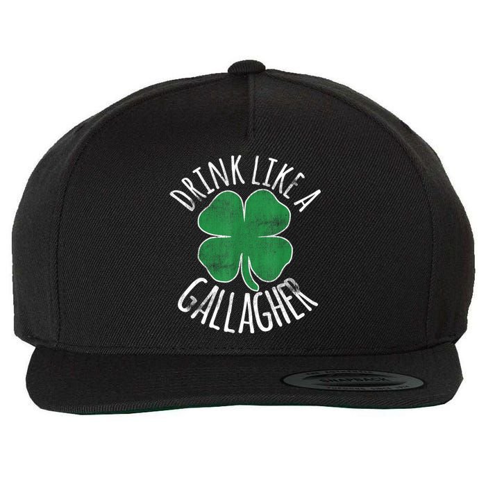 St Patricks Day Beer Drink Like A Gallagher Shamrocks Irish Gift Wool Snapback Cap