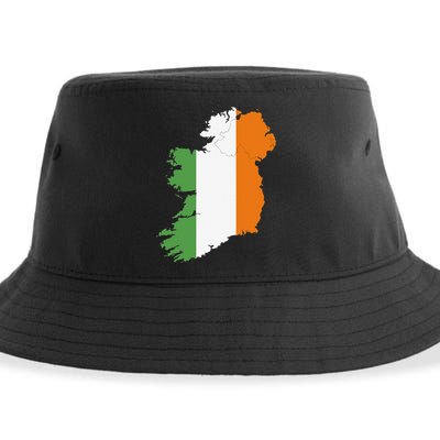 St. Patrick's Day Irish Map And Flag Of Ireland Sustainable Bucket Hat