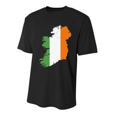 St. Patrick's Day Irish Map And Flag Of Ireland Youth Performance Sprint T-Shirt