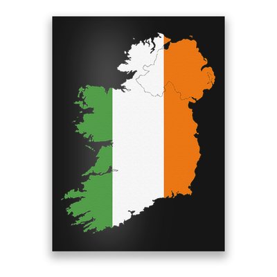 St. Patrick's Day Irish Map And Flag Of Ireland Poster