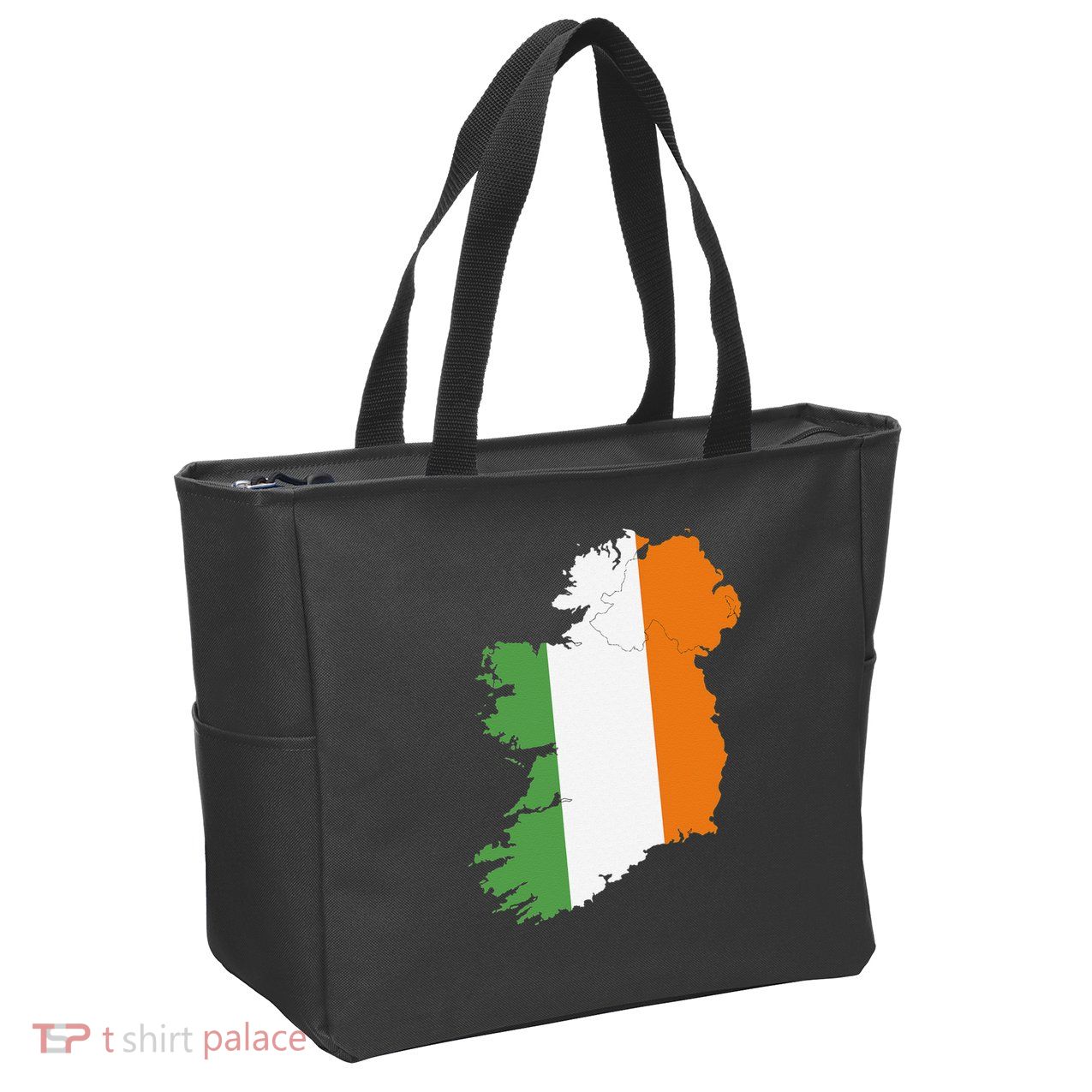 St. Patrick's Day Irish Map And Flag Of Ireland Zip Tote Bag