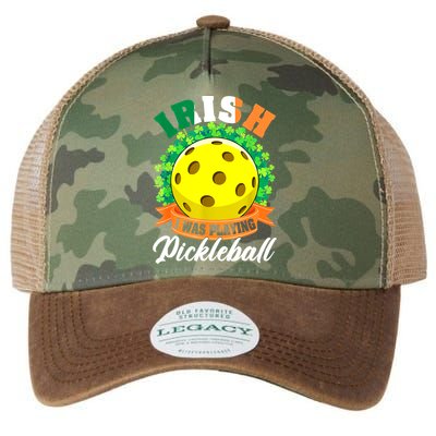 St Patricks Day Irish I Was Playing Pickleball Ball Shamrock Gift Legacy Tie Dye Trucker Hat