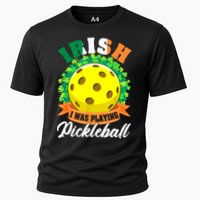 St Patricks Day Irish I Was Playing Pickleball Ball Shamrock Gift Cooling Performance Crew T-Shirt