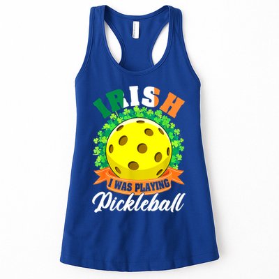 St Patricks Day Irish I Was Playing Pickleball Ball Shamrock Gift Womens Tank Top