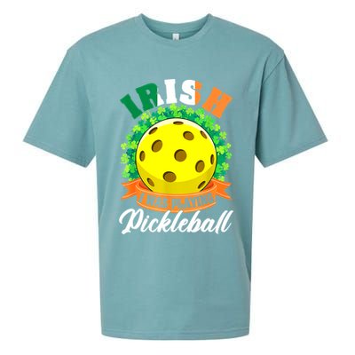 St Patricks Day Irish I Was Playing Pickleball Ball Shamrock Gift Sueded Cloud Jersey T-Shirt