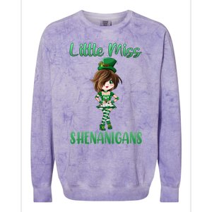 St Patricks Day Anime Leprechaun Miss Shenanigans Teen Gift Colorblast Crewneck Sweatshirt