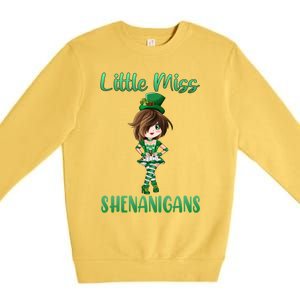 St Patricks Day Anime Leprechaun Miss Shenanigans Teen Gift Premium Crewneck Sweatshirt