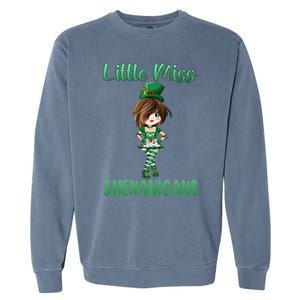 St Patricks Day Anime Leprechaun Miss Shenanigans Teen Gift Garment-Dyed Sweatshirt