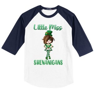 St Patricks Day Anime Leprechaun Miss Shenanigans Teen Gift Baseball Sleeve Shirt