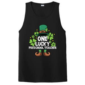 St Patricks Day Leprechaun One Lucky Preschool Teacher Cool Gift PosiCharge Competitor Tank