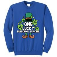 St Patricks Day Leprechaun One Lucky Preschool Teacher Cool Gift Sweatshirt