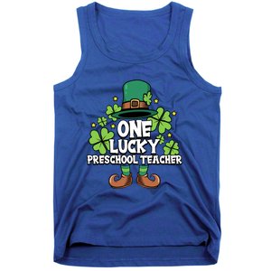 St Patricks Day Leprechaun One Lucky Preschool Teacher Cool Gift Tank Top