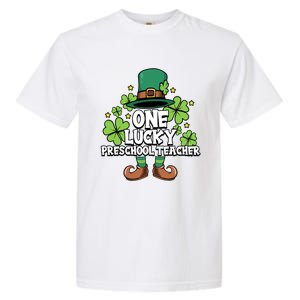 St Patricks Day Leprechaun One Lucky Preschool Teacher Cool Gift Garment-Dyed Heavyweight T-Shirt