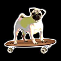 Skateboarding Pug Dog Riding Skateboard Skater Gift Cooling Performance Crew T-Shirt