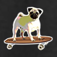 Skateboarding Pug Dog Riding Skateboard Skater Gift 11oz C Handle Ceramic Mug
