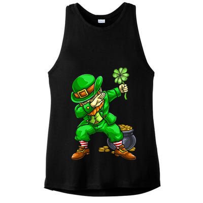 St Patricks Day Dabbing Leprechaun Dab Dance Ladies PosiCharge Tri-Blend Wicking Tank