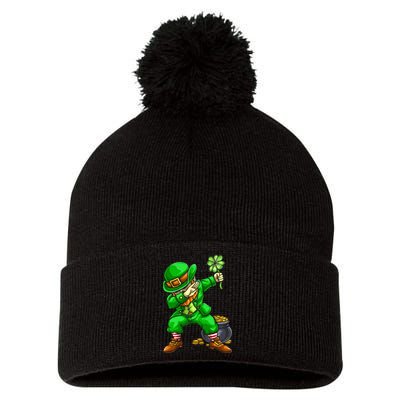 St Patricks Day Dabbing Leprechaun Dab Dance Pom Pom 12in Knit Beanie