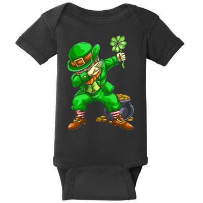 St Patricks Day Dabbing Leprechaun Dab Dance Baby Bodysuit