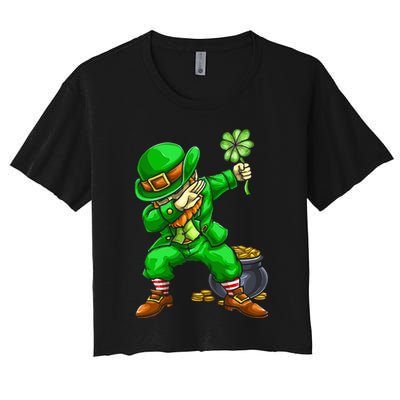 St Patricks Day Dabbing Leprechaun Dab Dance Crop Top