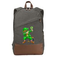 St Patricks Day Dabbing Leprechaun Dab Dance Cotton Canvas Backpack