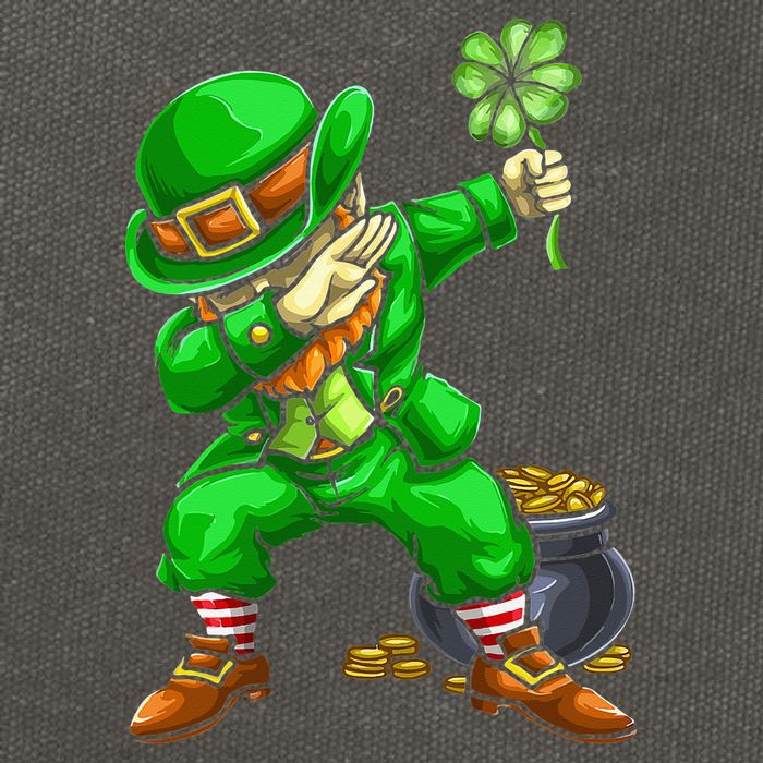 St Patricks Day Dabbing Leprechaun Dab Dance Cotton Canvas Backpack