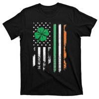 St Patrick's Day Irish American Flag Vintage Shamrock Lucky T-Shirt