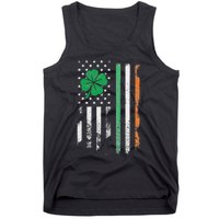 St Patrick's Day Irish American Flag Vintage Shamrock Lucky Tank Top