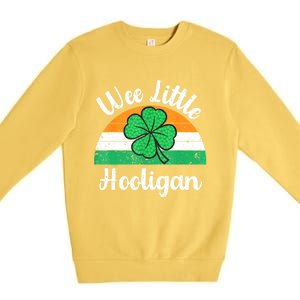 St Patricks Day Wee Little Hooligan Boy Funny Premium Crewneck Sweatshirt