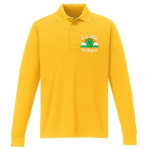 St Patricks Day Wee Little Hooligan Boy Funny Performance Long Sleeve Polo