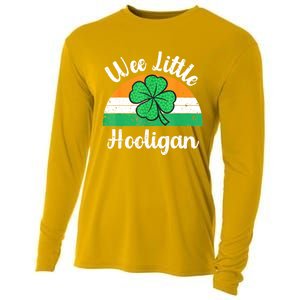 St Patricks Day Wee Little Hooligan Boy Funny Cooling Performance Long Sleeve Crew