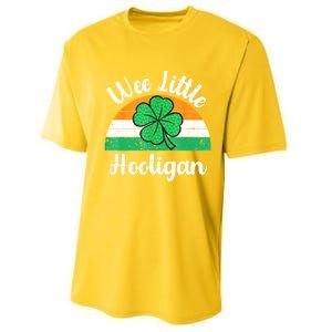 St Patricks Day Wee Little Hooligan Boy Funny Performance Sprint T-Shirt