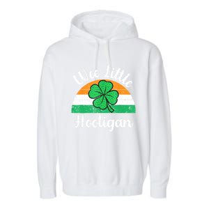 St Patricks Day Wee Little Hooligan Boy Funny Garment-Dyed Fleece Hoodie