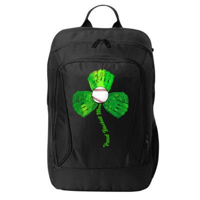 St Patricks Day Baseball Catcher Softball Irish Mom Shamrock Cute Gift City Backpack