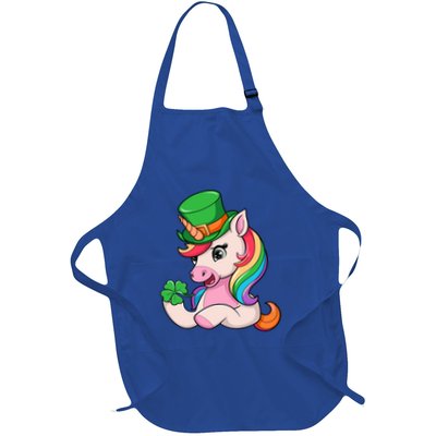 St Patricks Day Unicorn Lepricorn Funny Great Gift Full-Length Apron With Pockets