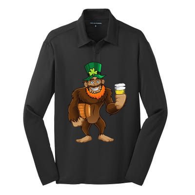 St Patrick's Day Brewer Bigfoot Silk Touch Performance Long Sleeve Polo