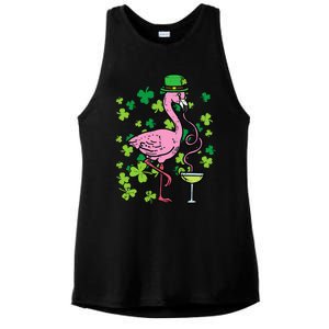 St Patricks Day Irish Flamingo Saint Pattys Paddys Ladies PosiCharge Tri-Blend Wicking Tank