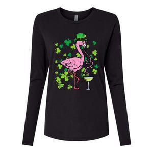 St Patricks Day Irish Flamingo Saint Pattys Paddys Womens Cotton Relaxed Long Sleeve T-Shirt