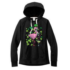 St Patricks Day Irish Flamingo Saint Pattys Paddys Women's Fleece Hoodie