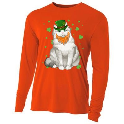 St Patricks Day Ragamuffin Cat Shamrock Gift Meaningful Gift Cooling Performance Long Sleeve Crew