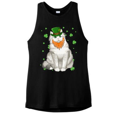 St Patricks Day Ragamuffin Cat Shamrock Gift Meaningful Gift Ladies PosiCharge Tri-Blend Wicking Tank