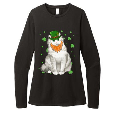 St Patricks Day Ragamuffin Cat Shamrock Gift Meaningful Gift Womens CVC Long Sleeve Shirt