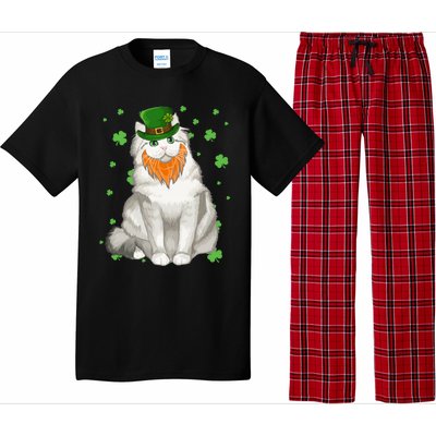 St Patricks Day Ragamuffin Cat Shamrock Gift Meaningful Gift Pajama Set