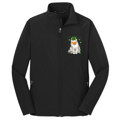 St Patricks Day Ragamuffin Cat Shamrock Gift Meaningful Gift Core Soft Shell Jacket